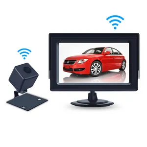 Wireless הפוך מצלמה מערכת 4.3 "LCD צג עמיד למים IP68 אלחוטי Kit לגבות מצלמה לרכב