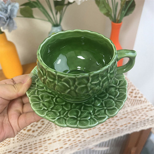 Tasse à café en céramique <span class=keywords><strong>de</strong></span> style rétro britannique avec poignée, service <span class=keywords><strong>de</strong></span> thé <span class=keywords><strong>de</strong></span> l'après-midi sûr et sûr, assiette créative pour desserts et collations - Product Image 2