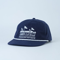 Casquette de baseball non structurée à 5 panneaux en coton sergé avec logo brodé plat personnalisé de qualité supérieure, profil moyen, fermeture snapback