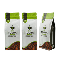 250g 340g 500g 1kg 10000g 2.5kg Noir Fond Plat Feuille D'aluminium Sac De Grain De Café Emballage Bolsas Para Empaque De Café Avec Valve