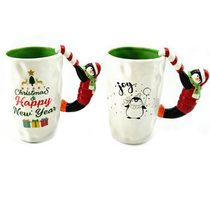 <span class=keywords><strong>Mug</strong></span> à café de Noël en céramique peint à la main avec motif Père Noël en gros - Product Image 5