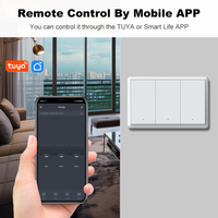 Sakelar Lampu Dinding Pintar Tuya WIFI Matter US 1/2/3/4 Gang, Kontrol Jarak Jauh via Aplikasi, Kontrol Suara, Berfungsi dengan Alexa Google Home
