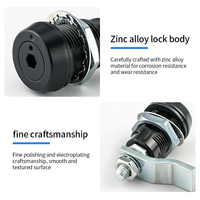 Loquet de compression de style Southco E3 en alliage de zinc avec revêtement noir pour armoires électriques