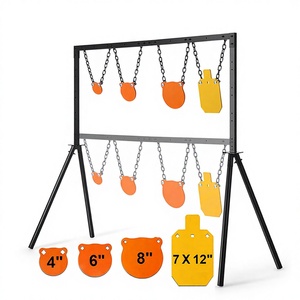 US Adjustable Height AR500 Steel Crossbow Arrow Silhouette Target Frame Complete <b>Shooting</b> Range Kit with All Accessories - Product Image 1