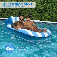 Canapé aquatique gonflable, chaise longue pour adulte, bouée lumineuse, siège pare-soleil, piscine de bronzage, lit flottant