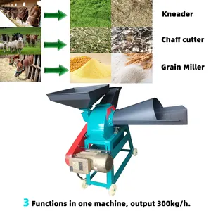 Utilisation agricole agricole 3 en 1 paille keaneding machine farine moulin machine tige hachoir machine avec moteur
