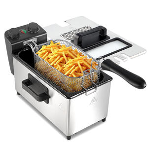 Friteuse électrique d'extérieur en acier inoxydable, grande capacité, panier amovible, chauffage rapide, protection contre la surchauffe pour les frites - Product Image 1