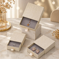 Boîtes à bijoux écologiques en carton recyclable, emballages de luxe pour bijoux, avec tiroir coulissant