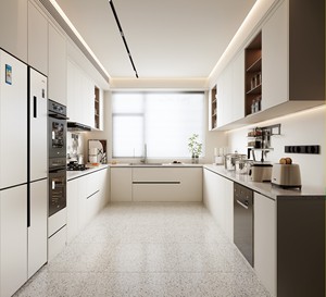 Ensemble complet de meubles de cuisine automatique Armoire de cuisine de style moderne haut de gamme personnalisée Armoire de cuisine en PVC <span class=keywords><strong>gris</strong></span> pour appartement - Product Image 6