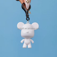 Nouveau porte-clés tendance en forme d'ours blanc de 8 cm, personnalisable, à peindre soi-même, style Bearbrick, art fluide