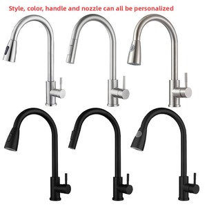 <span class=keywords><strong>Robinet</strong></span> de cuisine transfrontalier rétractable et rotatif chaud/froid avec valve en céramique, monocommande, à poser sur plan, <span class=keywords><strong>pour</strong></span> évier de légumes - Product Image 2