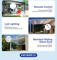 Cochera Moderna de Lujo y Pérgola Exterior con Techo Retráctil de PVC para Protección de Vehículos y Espacio de Terraza/Patio