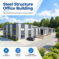 Structure en acier préfabriquée GloStar pour immeubles de bureaux à plusieurs étages et projets de bureaux commerciaux avec système de bardage métallique
