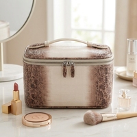 Sac de toilette de luxe JOYSUN en texture croco imperméable, organiseur de voyage portable, trousse de maquillage pour femmes