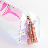 Mode écologique laser transparent en plastique PVC crayon stylo étui