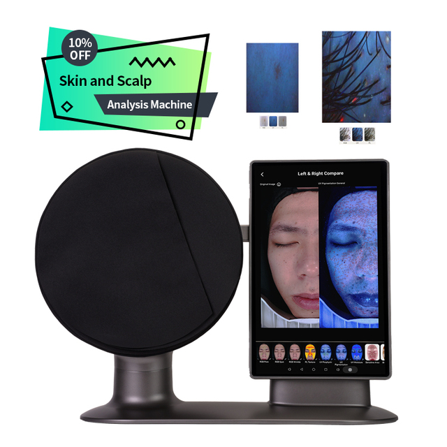 Professional 10-Spectrum Skin Analyzer Skin Analysis Report & 3D Aging Simulation, Hair & Facial Analyzer for Dermatology