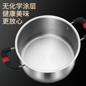 Mini Cacerola de Acero Inoxidable de 2.1-5L, Compatible con Inducción, Olla para Sopa con Doble Asa, para Cocina Doméstica - Product Image 1