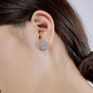 Dylam Top Grade Women Jewelry Accessories 925 Sterling <b>Silver</b> 1.5ct 5A CZ Cubic Zirconia Flower Eternity Diamond <b>Stud</b> Earrings - Product Image 3