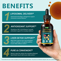 Complément alimentaire liposomal au glutathion sans sucre Lenm 5-en-1 en gouttes liquides pour éclaircir la peau, détoxifier le foie et soutenir les antioxydants
