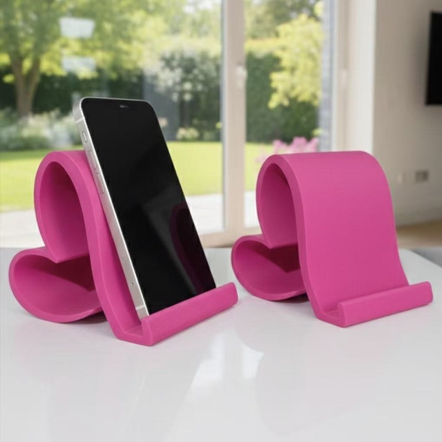 Cross-border Bestseller 3D Printed Creative Heart-shaped Valentine's Day Phone Stand Desktop Ornament Modern Phone Tablet Stand