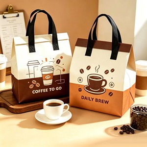 Sac isotherme personnalisé en non-tissé pour la livraison de repas, idéal pour le café, les jus et autres boissons à emporter – Vente en gros, solution tout-en-un - Product Image 1