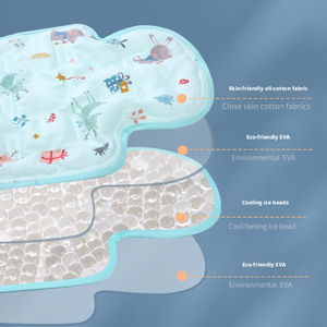 Cojín de Asiento para <span class=keywords><strong>Cochecito</strong></span> de Bebé, Tejido para Verano, 40 Hilos de Algodón/EVA/Perlas de Gel Refrigerante, Estilo Americano, para Bebés y Niños Pequeños, 70x34cm - Product Image 4