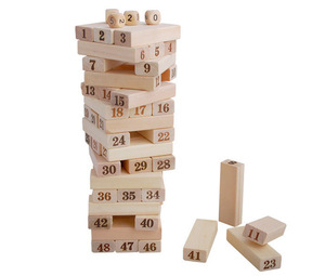 Jeu de construction en bois en gros : tour à empiler et à faire tomber, jouet de construction en blocs - Product Image 5