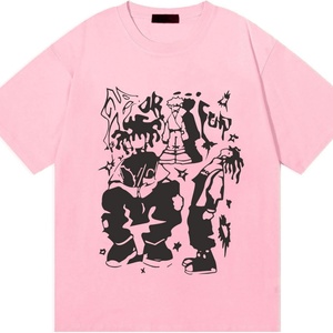 Short Graphic Tees Oversized Creative Graffiti Short Sleeve Shirts Summer Casual Rapper Streetwear <b>Y2k</b> <b>Tops</b> 100% Cotton Knitted - Product Image 5