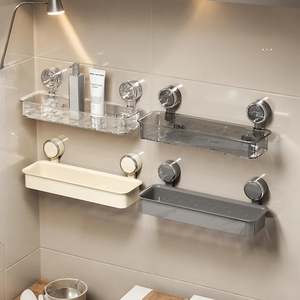 חג המולד נושא אבן עמיד למים קיר רכוב אחסון פלסטיק יניקה גביע אדום ירוק חורי ניקוז עבור חדר אמבטיה - Product Image 3