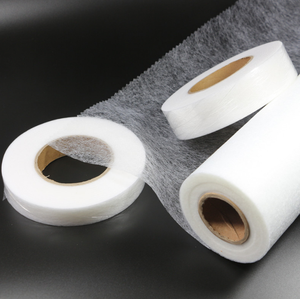 JELLY Entoilage <span class=keywords><strong>thermocollant</strong></span> non tissé <span class=keywords><strong>double</strong></span> <span class=keywords><strong>face</strong></span> 100% PA avec adhésif thermofusible pour cuir/vêtements en blanc/noir - Product Image 1