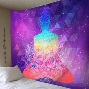 พรมแขวนผนังรูปพระพุทธเจ้าสำหรับห้องนั่งเล่นการตกแต่งฉากหลังของตกแต่งแบบอินเดียสำหรับผู้ชายโยคะพรมจักระดวงจันทร์ทางจิตวิญญาณ - Product Image 5