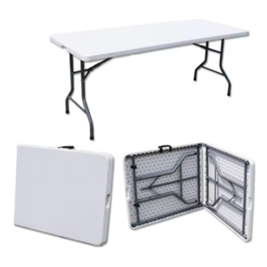 HDPE Hình Chữ Nhật 6ft Đảng Trắng Gấp Trong Nửa Bảng Ngoài Trời Sân Vườn Vật Liệu Thép Di Động Cho Ngoài Trời Vườn Sử Dụng - Product Image 1