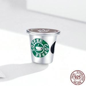 Grosir Liontin Perhiasan Kopi Perak Sterling, Liontin Lucu untuk Pembuatan Perhiasan - Product Image 4