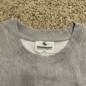 Sudadera de empresa comercial independiente, venta al por mayor, sudaderas con logotipo de impresión personalizado, sudadera gris vintage de cuello redondo - Product Image 1