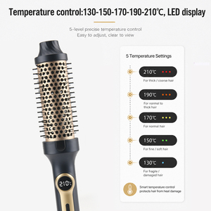 Brosse chauffante électrique professionnelle de 38 mm avec plusieurs réglages de température, arrêt automatique, 1,5 pouce, brosse à cheveux chauffante électrique - Product Image 2