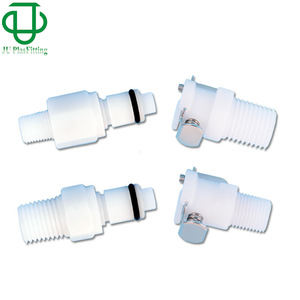 ข้อต่อพลาสติก JU PlasFitting รุ่น M ซีรีส์ 1/8NPT-1/4NPT เกลียวภายนอก วาล์วหยุดแบบตรง วัสดุ POM สำหรับน้ำ อากาศ และน้ำเกลือ - Product Image 1