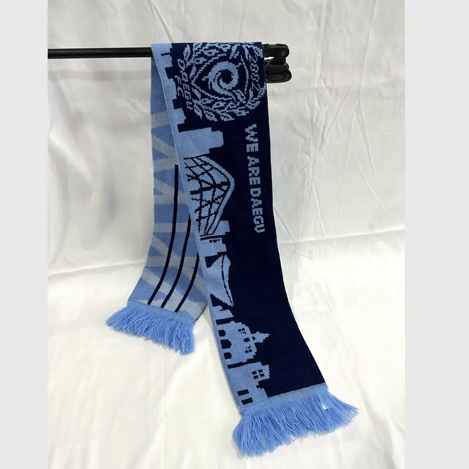 Sciarpa per fan del Club di calcio di calcio di sport del ricordo della squadra della corea in maglia Jacquard tessuta acrilica su misura