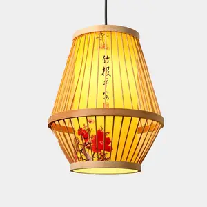 Black Rattan Lamp Modern Bamboo Weave Pendant Light with Round Handmade dome Rattan Lamp for Farm Hotel Chandelier RT0129