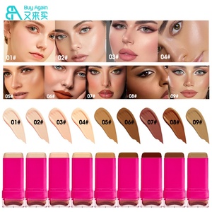 Stik <span class=keywords><strong>Foundation</strong></span> TVLV grosir dengan kuas stik <span class=keywords><strong>Foundation</strong></span> riasan Concealer ujung ganda cakupan penuh Vegan merah muda panas - Product Image 2