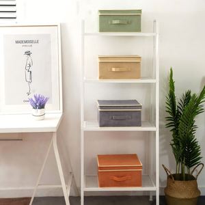 Fabric Baskets for Shelves Organising Clothes Wardrobe Storage <b>Boxes</b> with Lid - Product Image 4