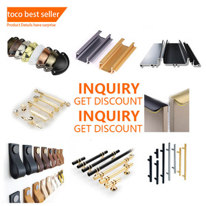 Toco <strong>Knobs</strong> and Handles Hidden Pull Door G Black Rose <strong>Gold</strong> Furniture Kitchen <strong>Cabinet</strong> Handle - Product Image 1