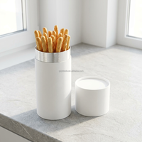 Tube en carton blanc sur mesure pour produits de boulangerie et baguettes, avec impression couleur personnalisée et doublure intérieure anti-graisse
