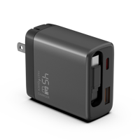 Cargador de Pared Retráctil 3 en 1 con Cable USB-C, Enchufe de Pared con Cargador de Teléfono de 45 W y Puertos Dobles, Bloque de Cargadores USB C para iPhone