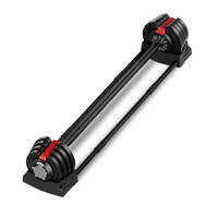 Ensemble de barres d'haltères réglables de 19 kg (43 lb) à 12 niveaux pour la musculation à domicile, équipement de fitness pour la musculation et l'entraînement en force