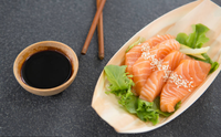 Conteneur à sushi jetable en bois naturel moderne, biodégradable, sans danger pour les aliments, idéal pour le camping, les restaurants et les mariages
