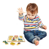 Vente en gros de jeux éducatifs en bois pour enfants de 4 à 6 ans, puzzle 3D d'animaux de dessin animé, jeux préscolaires Montessori