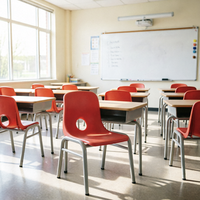 Chaise ergonomique empilable en plastique avec roulettes et ventilation pour enfants, usage commercial, maternelle, crèche, garderie, école maternelle
