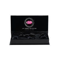 Boîte d'emballage en carton de luxe personnalisée pour cosmétiques, rouge à lèvres, gloss à lèvres, gloss à paupières, boîte magnétique avec satin