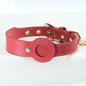 Kalung Hewan Peliharaan Kulit Asli Modern, Awet, Lembut, Dapat Disesuaikan, Kompatibel dengan Apple Locator, Logo Dapat Dikustomisasi, Grosir untuk Anjing & Kucing - Product Image 2