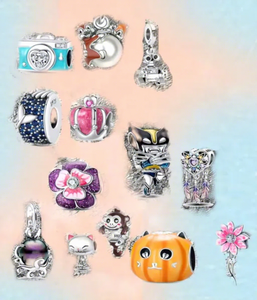 Colgante de Caballero Infantil DIY de Moda, de Aleación de Zirconia, con Diseños de Animal, Flor, Corazón, Gato, y Cuentas de Plata 925, Regalo de Joyería, Tendencia de Terceros - Product Image 1